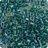 Image of 690DB00-0919V - Delica 11/0 RD Green Teal Sparkle Chartreuse Lined