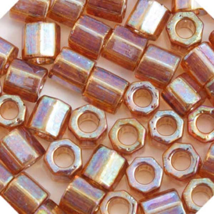 Image of 690DBLC-0122V - Delica 8/0 Cut Light Topaz Transparent AB Gold Lus