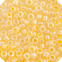 Image of 690DBL0-0233V - Delica 8/0 RD Crystal Yellow Ceylon Lined-Dyed