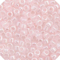 Image of 690DBL0-0234V - Delica 8/0 RD Crystal Pale Salmon Ceylon Lined-Dye