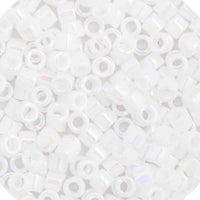 Image of 690DBL0-0202V - Delica 8/0 RD White Pearl Opaque AB