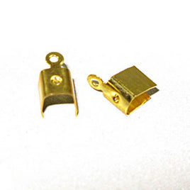Image of 24011310-2 - Leather Crimps Large Gold  10 x 5mm 100Pk