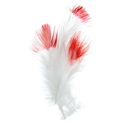 Image of 78003002-02H - Marabou Feathers 4-6" 6g White with Red Tip