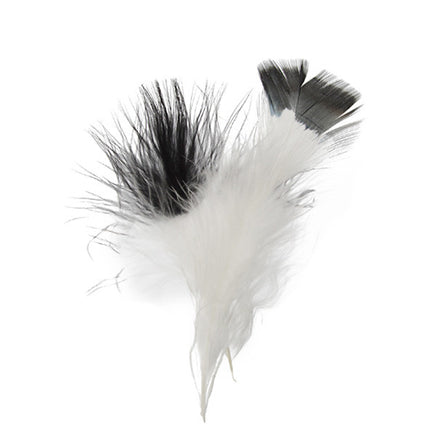 Image of 78003002-01H - Marabou Feathers 4-6" 6g White with Black Tip
