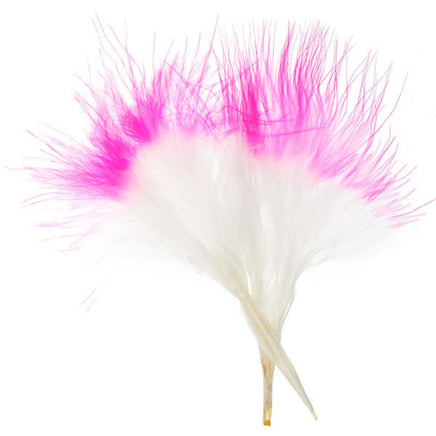 Image of 78003002-11H - Marabou Feathers 4-6" 6g White with Hot Pink Tip