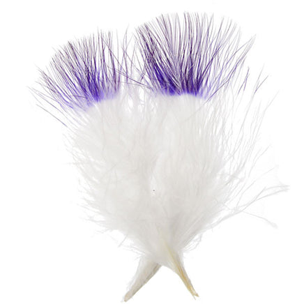 Image of 78003002-08H - Marabou Feathers 4-6" 6g White with Purple Tip