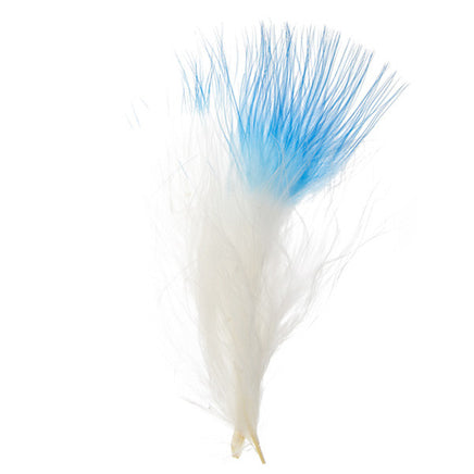 Image of 78003002-10H - Marabou Feathers 4-6" 6g White with Turquoise Tip