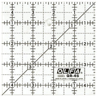 OLFA (QR-4S) 4 1/2" Square Frosted Acrylic Ruler #1071797