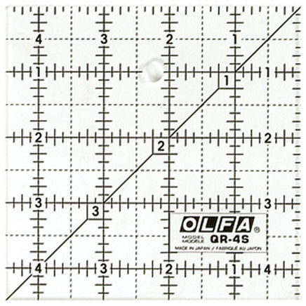 Image of QR-4S - QR-4S 4 1/2" Square Frosted Acrylic Ruler