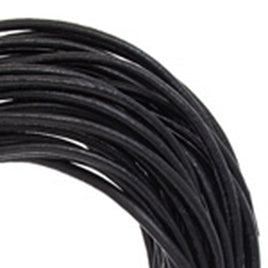 Image of 75129920-1 - 2mm Round Leather Cord Black - By The Yard