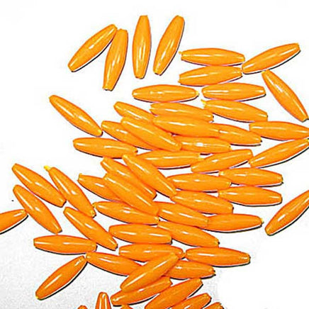 Image of 71420566-15 - Spaghetti Bead 19 x 6mm Orange Opaque 100 Pack
