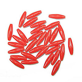 Image of 71420566-07 - Spaghetti Bead 19 x 6mm Red Opaque 100 Pack
