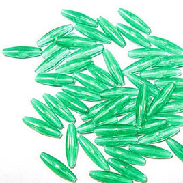 Image of 71420566-01 - Spaghetti Bead 19 x 6mm Transparent Green Xmas 100 Pack