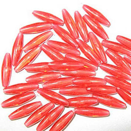 Image of 71420566-03 - Spaghetti Bead 19 x 6mm Transparent Raspberry 100 Pack