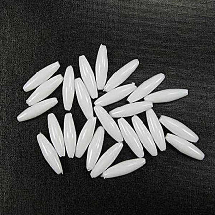 Image of 71420566-06 - Spaghetti Bead 19 x 6mm White Opaque 100 Pack