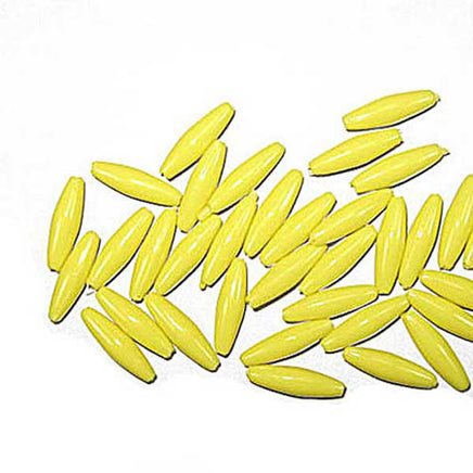 Image of 71420566-10 - Spaghetti Bead 19 x 6mm Yellow Opaque 100 Pack