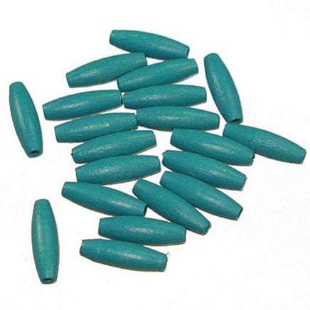 Image of 28615212-16 - Turquoise Oval Wood Bead 20 x 6mm