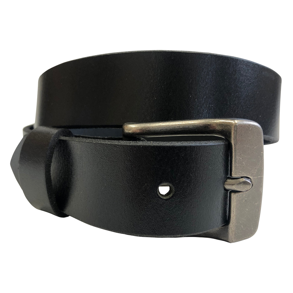 1.25(32mm) Men's Black Full Grain Leather Belt Handmade in Canada by