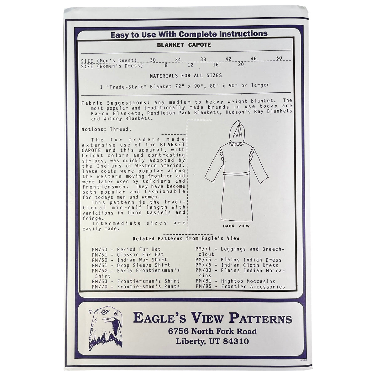 Blanket Capote Pattern| Zelikovitz.com