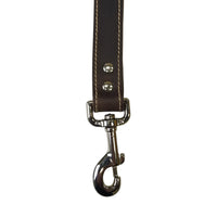 6 Foot Brown Leather Dog Leash - 1" wide
