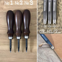 Oka Edge Beveler Tool Sharpener Honing Rod, with Sandpaper & Jewellers Rouge, for Leatherworking