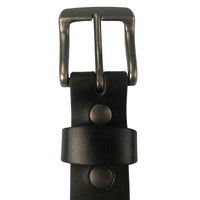 1.25"(32mm) Men's Black Bridle Leather Belt Handmade in Canada by Zelikovitz