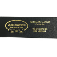 1.25"(32mm) Men's Black Full Grain Leather Belt Handmade in Canada by Zelikovitz