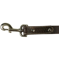 6 Foot Brown Leather Dog Leash Basketweave - 1" wide