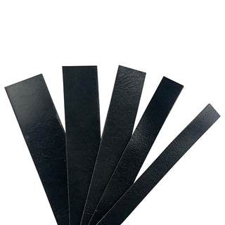 Black Full Grain Buffalo Leather Strips 8/9 ounce (3/8