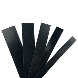 Black Full Grain Buffalo Leather Strips 8/9 ounce (3/8" to 4")