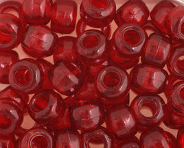 Plastic Crow Beads Transparent Ruby 9mm 1000 Pack