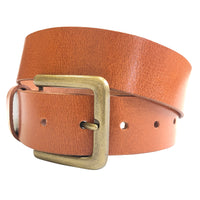 1.5"(38mm) Men's Tan Full Grain Leather Belt Handmade in Canada by Zelikovitz Size 26-46