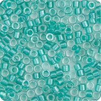 Delica 11/0 RD Aqua Green Sparkle Crystal Lined