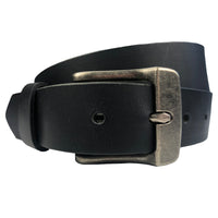 1.25"(32mm) Men's Black Solid Buffalo Leather Belt Handmade in Canada by Zelikovitz