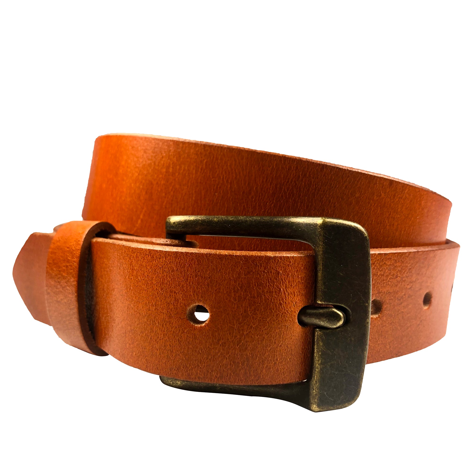 Tan Full Grain Leather Belt Handmade in Canada by