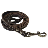 6 Foot Brown Leather Dog Leash - 1" wide