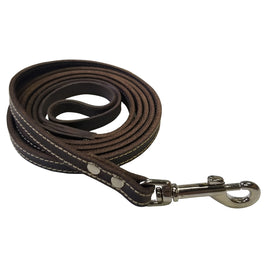 6 Foot Brown Leather Dog Leash - 1/2" wide